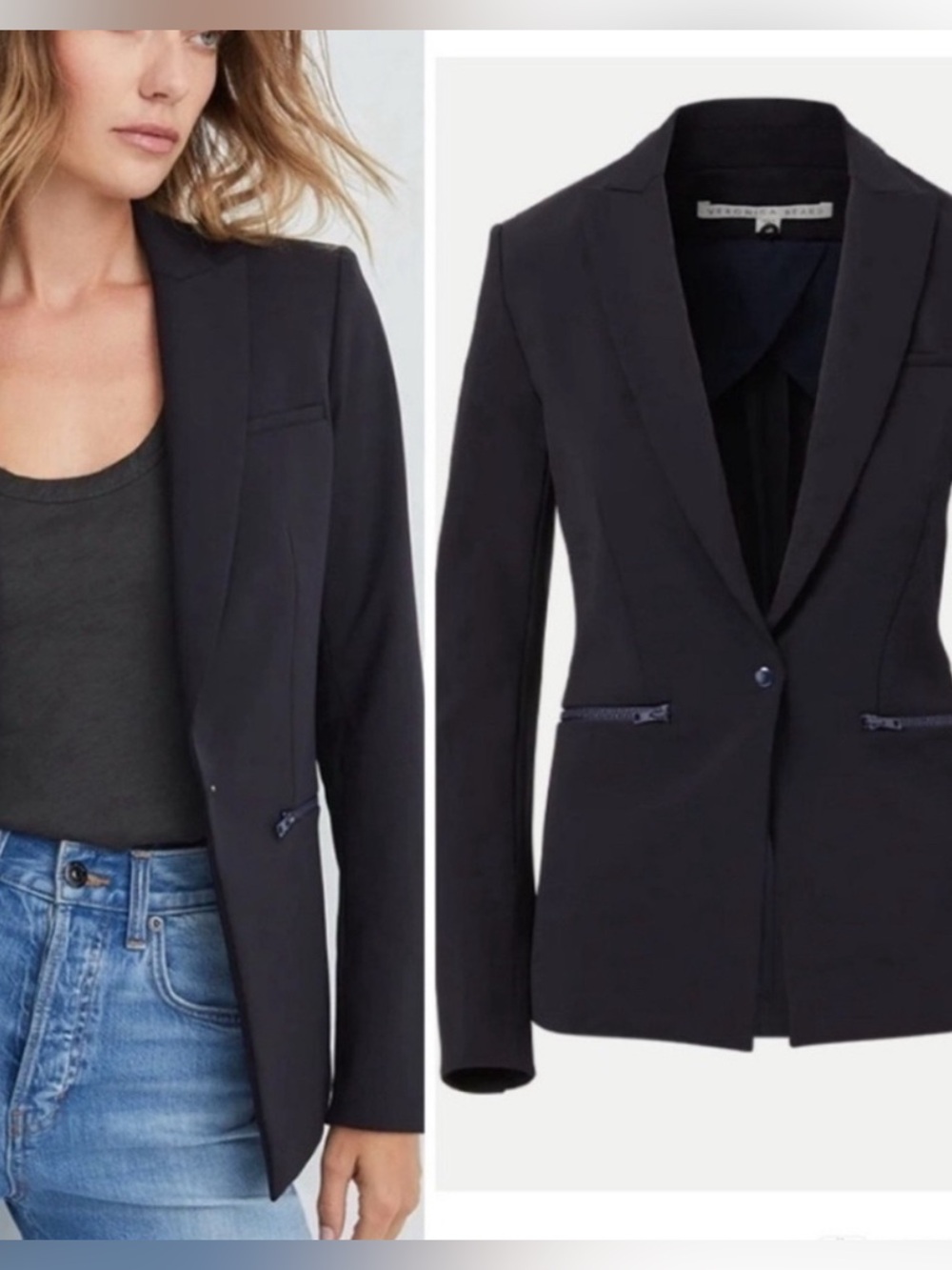 Veronica Beard Iconic Scuba Dickey Jacket Navy